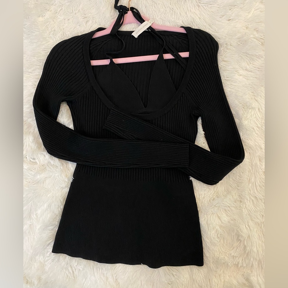 Jonathan Simkhai Jayline two piece black top.